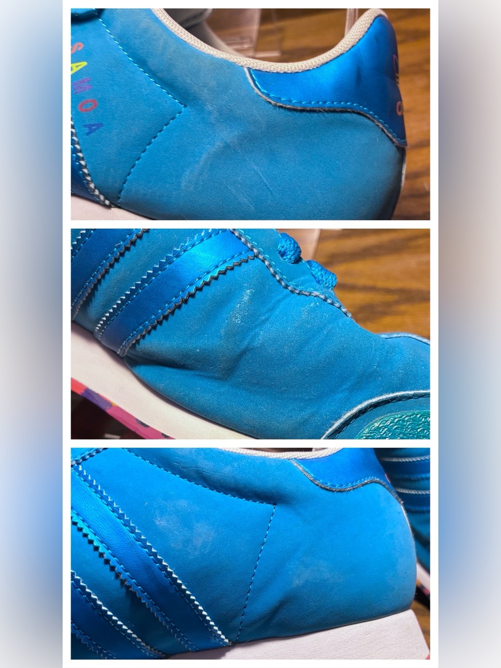 Adidas Originals Samoa Rainbow Sole Sneakers Blue Women’s Size 9 Style G99508 - Picture 15 of 16